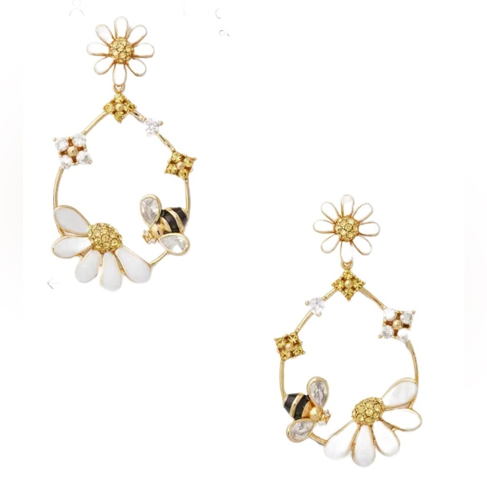 Kate spade Dazzling Daisies Statement Hoops - NWOT - MSRP $159